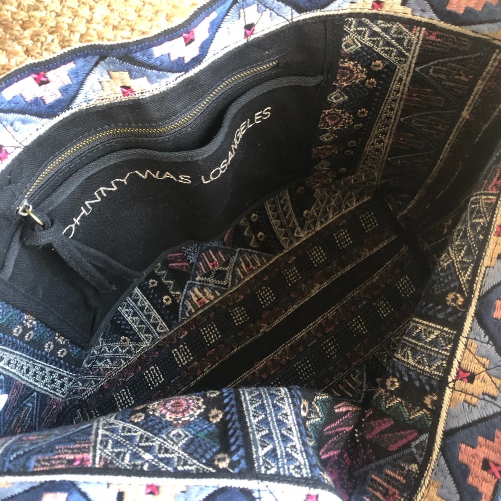New: Johnny Was Embroidered Tote with Pom Tassels - Picture 11 of 14